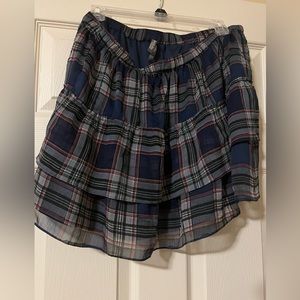 Charlotte Russe Blue Plaid Mini Skirt Women Large